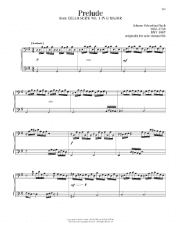 page one of Prelude (Cello Suite No. 1) (Piano Solo)
