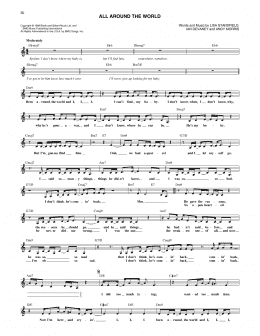 page one of All Around The World (Lead Sheet / Fake Book)