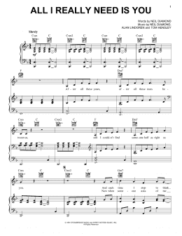 page one of All I Really Need Is You (Piano, Vocal & Guitar Chords (Right-Hand Melody))