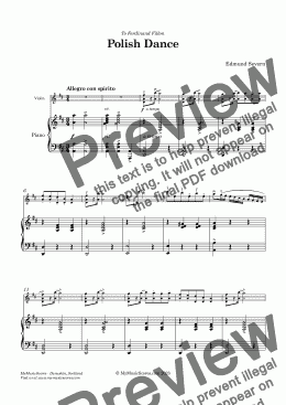 page one of Severn Polish Dance for Violin and Piano
