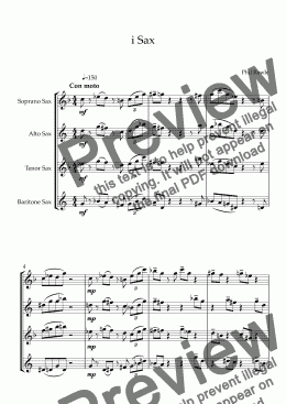page one of i Sax - Saxophone Quartet