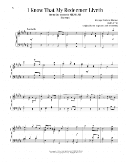 page one of I Know That My Redeemer Liveth (Piano Solo)