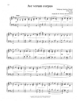 page one of Ave Verum (Jesu, Word Of God Incarnate) (Piano Solo)