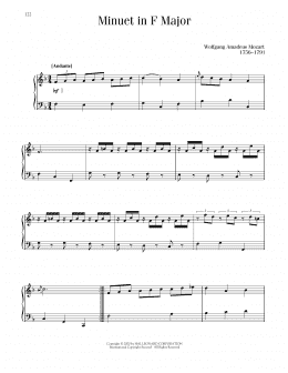 page one of Minuet In F Major (Piano Solo)