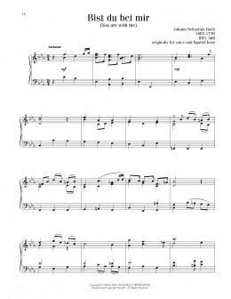 page one of Bist du bei mir (You Are With Me) (Piano Solo)