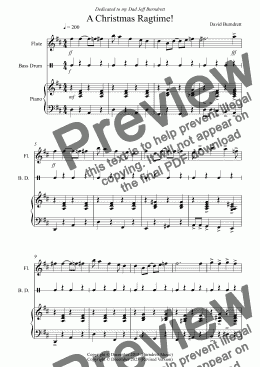 page one of A Christmas Ragtime! for Flute and Piano