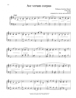 page one of Ave Verum (Jesu, Word Of God Incarnate) (Piano Solo)
