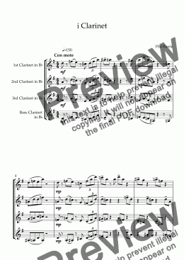 page one of i Clarinet - Clarinet Quartet