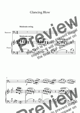 page one of Glancing Blow - Bassoon and Piano
