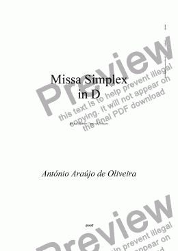 page one of Missa Simplex in D