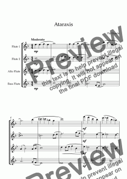 page one of Ataraxis - Flute Quartet
