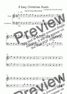 page one of 8 Easy Christmas Duets for Flute and Trombone