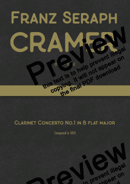 page one of Cramer - Clarinet Concerto No.1 in B flat major