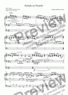 page one of Prelude on 'Picardy' (Organ solo)