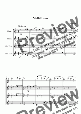 page one of Mellifluous - Flute Quartet