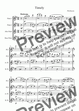 page one of Timely - Flute Quartet