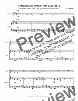 page one of Echo Antiphon and Introit: Year B, Advent 3 (Gaudete) - "Show us Your Steadfast Love" - Psalm 85 (vulgate 84):7 Junior Choir + Congregation