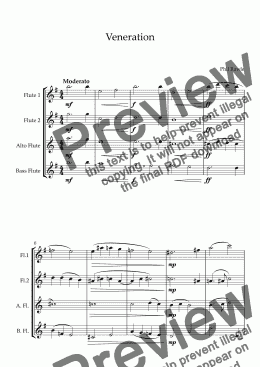 page one of Veneration - Flute Quartet
