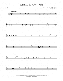 page one of Blessed Be Your Name (Flute Solo)