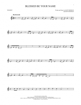 page one of Blessed Be Your Name (Trumpet Solo)