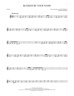 page one of Blessed Be Your Name (Violin Solo)