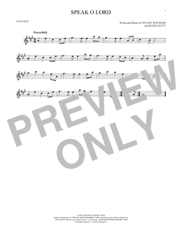 page one of Speak O Lord (Alto Sax Solo)