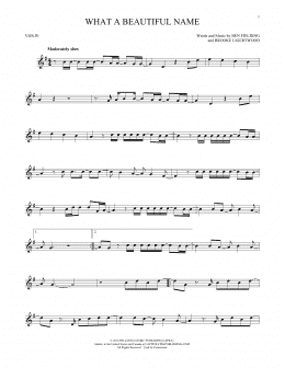 page one of What A Beautiful Name (Violin Solo)