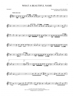 page one of What A Beautiful Name (Trumpet Solo)