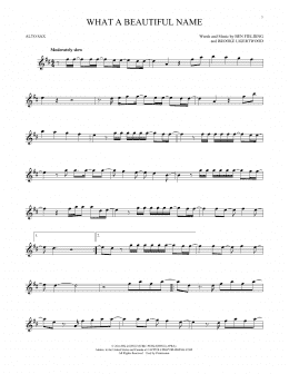 page one of What A Beautiful Name (Alto Sax Solo)