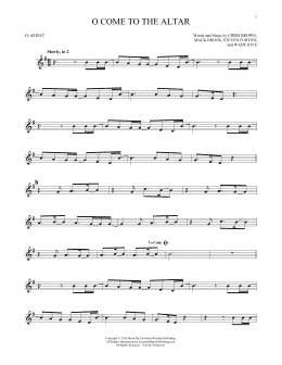 page one of O Come To The Altar (Clarinet Solo)