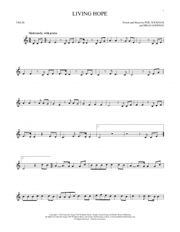 page one of Living Hope (Violin Solo)