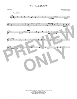 page one of We Fall Down (Clarinet Solo)