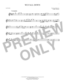 page one of We Fall Down (Alto Sax Solo)