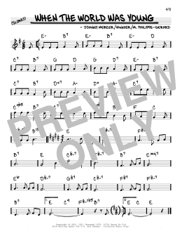 page one of When The World Was Young (Real Book – Melody & Chords)