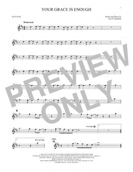 page one of Your Grace Is Enough (Alto Sax Solo)