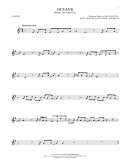 page one of Oceans (Where Feet May Fail) (Clarinet Solo)
