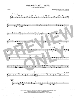 page one of Whom Shall I Fear (God Of Angel Armies) (Violin Solo)