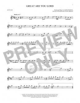 page one of Great Are You Lord (Alto Sax Solo)