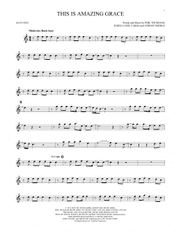 page one of This Is Amazing Grace (Alto Sax Solo)