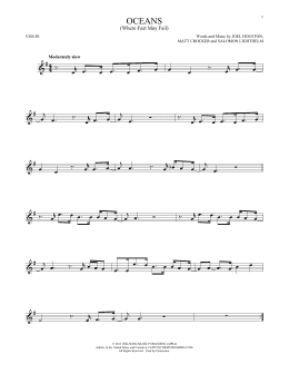 page one of Oceans (Where Feet May Fail) (Violin Solo)