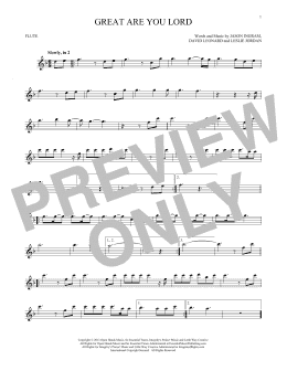 page one of Great Are You Lord (Flute Solo)