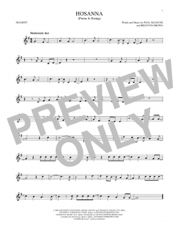 page one of Hosanna (Praise Is Rising) (Trumpet Solo)