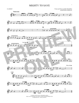 page one of Mighty To Save (Clarinet Solo)
