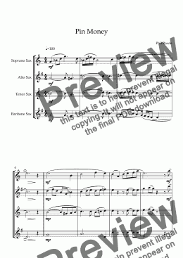 page one of Pin Money - Saxophone Quartet