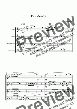 page one of Pin Money - Wind Quartet