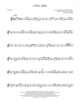 page one of I Will Rise (Clarinet Solo)