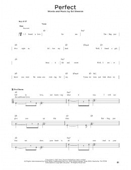 page one of Perfect (Easy Bass Tab)