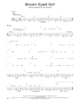 page one of Brown Eyed Girl (Easy Bass Tab)