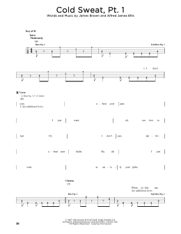 page one of Cold Sweat, Pt. 1 (Easy Bass Tab)