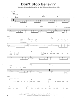 page one of Don't Stop Believin' (Easy Bass Tab)